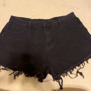 Black shein shorts with fire detail